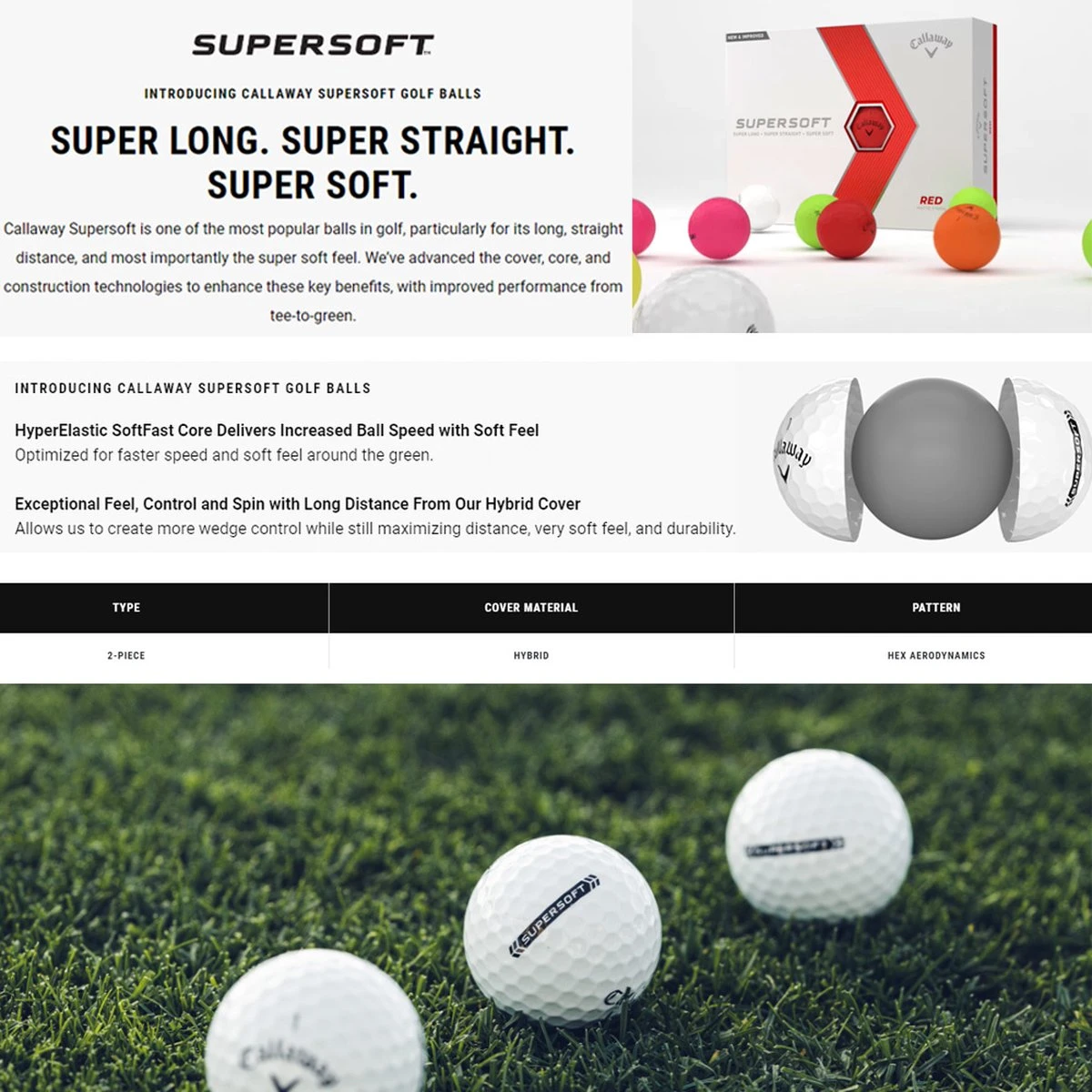 Callaway SuperSoft 2023 Golfballen - Wit - 12 Stuks 4 Callaway SuperSoft 2023 Golfballen - Wit - 12 Stuks - Afbeelding 2