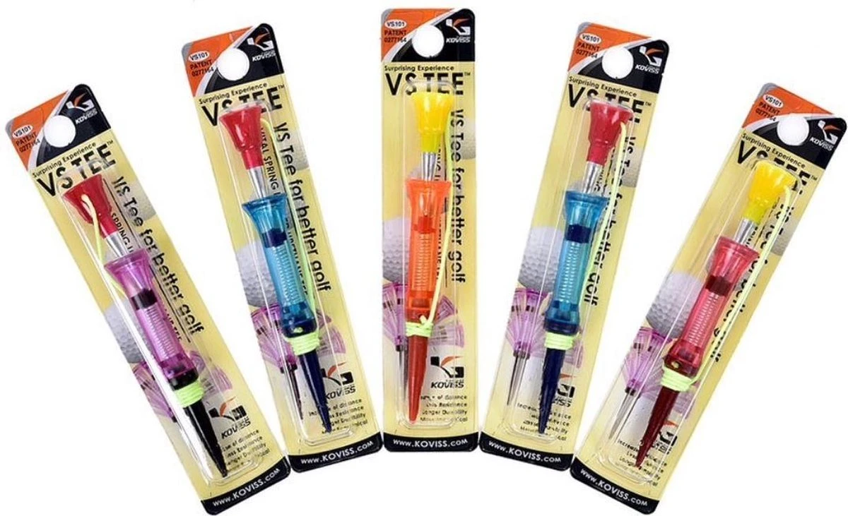 Onbreekbare Golf Tee - 360 Graden Rotatie Met Een Veer - 79MM - Polypropyleen-P - Golf Accessoire - Golfballen - Golftas - Golfen - Golfset - Kleurrijk En Vrolijk Design - Golfclub - Afslaan - Golf Tee - Golftee 5 Onbreekbare Golf Tee - 360 Graden Rotatie Met Een Veer - 79MM - Polypropyleen-P - Golf Accessoire - Golfballen - Golftas - Golfen - Golfset - Kleurrijk En Vrolijk Design - Golfclub - Afslaan - Golf Tee - Golftee - Afbeelding 3