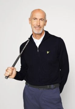 Lyle & Scott Golf Core Zip Mix - Trui - Dark Navy -Golfserie Winkel 148d58a2df0945e7933df6bdfc476fe3