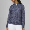 Puma Floral Cloudspun Quarter-Zip Golf - Longsleeve - Navy Blazer Loveable