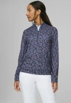 Puma Floral Cloudspun Quarter-Zip Golf - Longsleeve - Navy Blazer Loveable