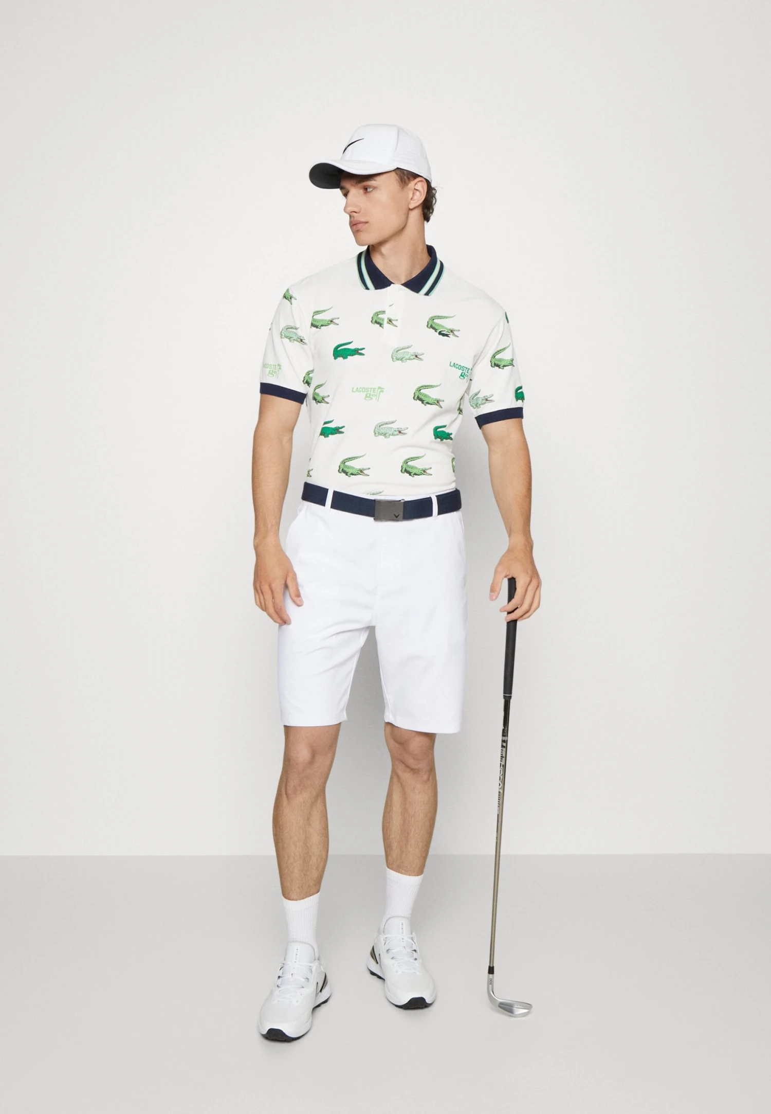 Lacoste Sport Golf All Over Print - Poloshirt - Blanc/Bleu Marine/Vert/Blanc 4 Lacoste Sport Golf All Over Print - Poloshirt - Blanc/Bleu Marine/Vert/Blanc - Afbeelding 2