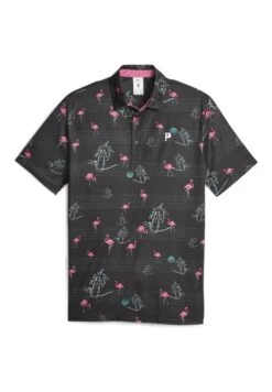 Puma Palm Tree Crew Bedrucktes Golf - Poloshirt - Black Charming Pink -Golfserie Winkel 2ca722e648bc42f782d6e8c95b7f680e