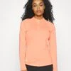 Adidas Golf Womens Long Sleeve Solid Quarter Zip Golf Mock - Longsleeve - Coral Fusion