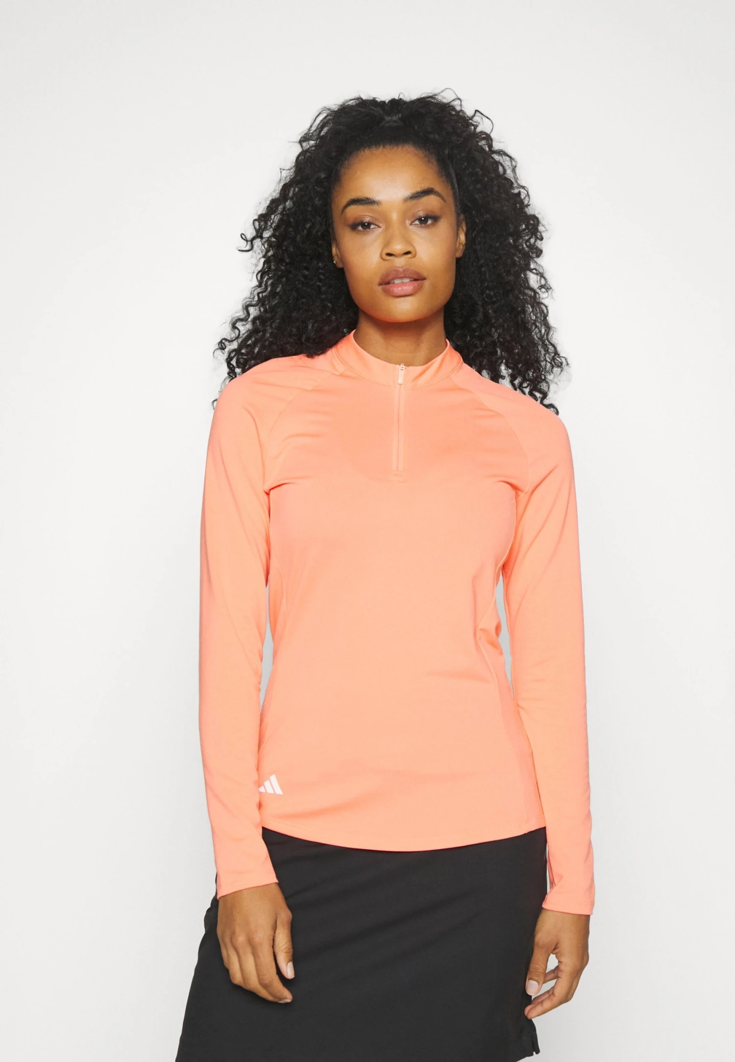 Adidas Golf Womens Long Sleeve Solid Quarter Zip Golf Mock - Longsleeve - Coral Fusion 3 Adidas Golf Womens Long Sleeve Solid Quarter Zip Golf Mock - Longsleeve - Coral Fusion