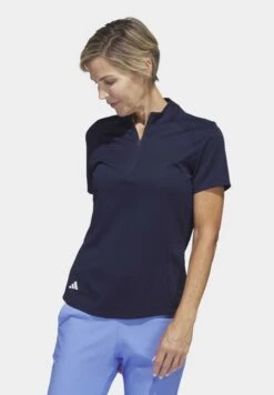 Adidas Golf Textured Golf - T-Shirt Print - Collegiate Navy