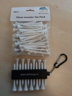 Golf Tees - 70mm - 50 Stuks - Met Gratis Tees Houder - Golf Accessoires - Golfbal