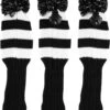 Golf Club Covers Voor Driver En Wood Set Van 3 - Driver - Houten 3 - Houten 5 - Zwart Met Wit - Sok - Gebreid - Beschermhoes - XD-Xtreme -Golfserie Winkel 956x1200