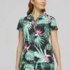 Puma Palm Tree Paradise Camp Golf - Overhemdblouse - Black -Golfserie Winkel d7eaeaf161e0417f8231b9a5d74c1a40