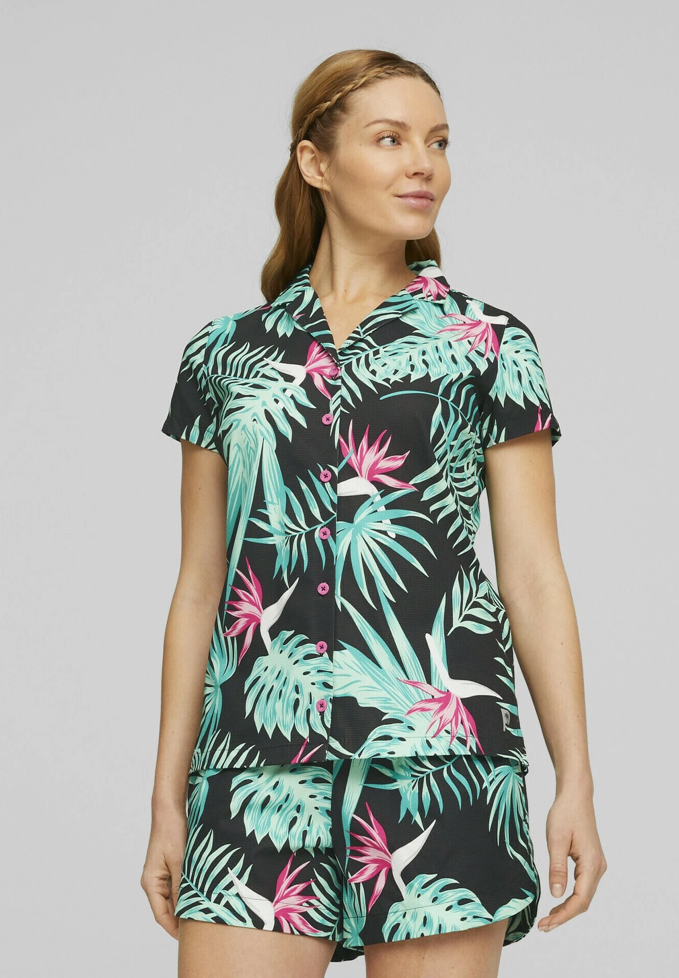 Puma Palm Tree Paradise Camp Golf - Overhemdblouse - Black 3 Puma Palm Tree Paradise Camp Golf - Overhemdblouse - Black
