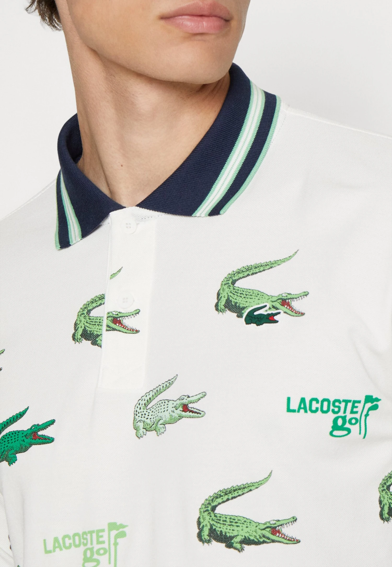 Lacoste Sport Golf All Over Print - Poloshirt - Blanc/Bleu Marine/Vert/Blanc 8 Lacoste Sport Golf All Over Print - Poloshirt - Blanc/Bleu Marine/Vert/Blanc - Afbeelding 6